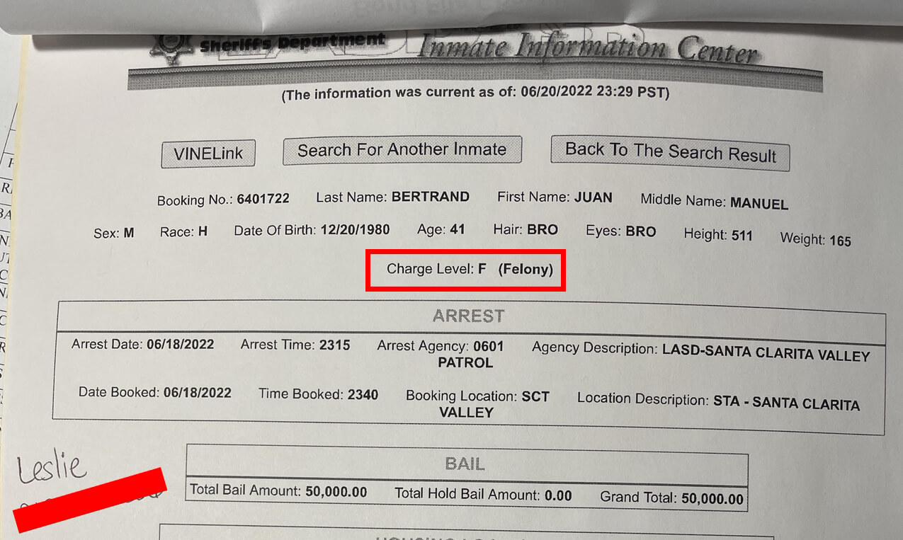 Juan Bertrand Wanted Fugitive from San Fernando California